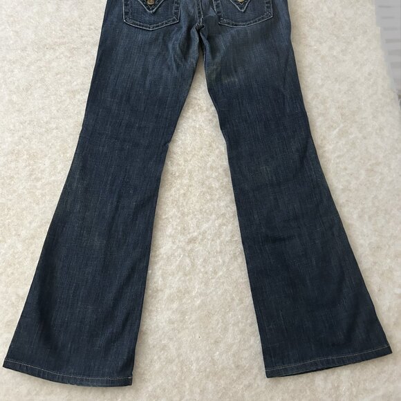 Hudson Women's Medium Wash Flare Jeans Whiskering 98% Cotton 2% Elastane Size 27 - Picture 7 of 7